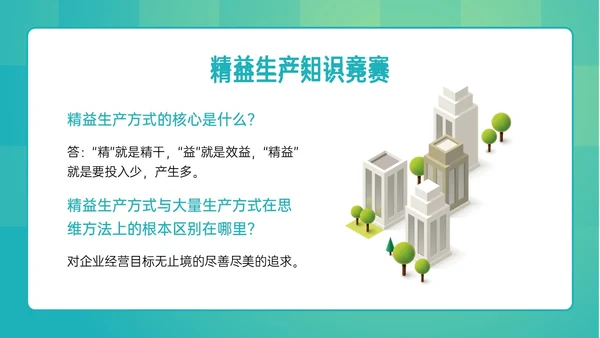 绿色简约精益生产知识竞赛培训PPT课件