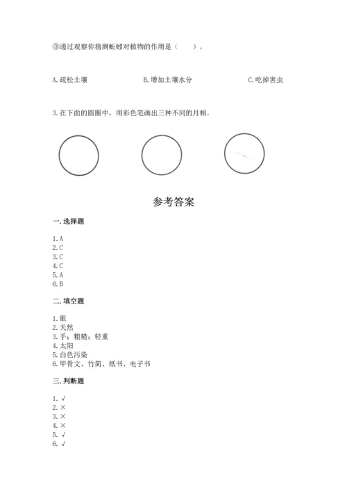 教科版科学二年级上册《期末测试卷》及1套参考答案.docx