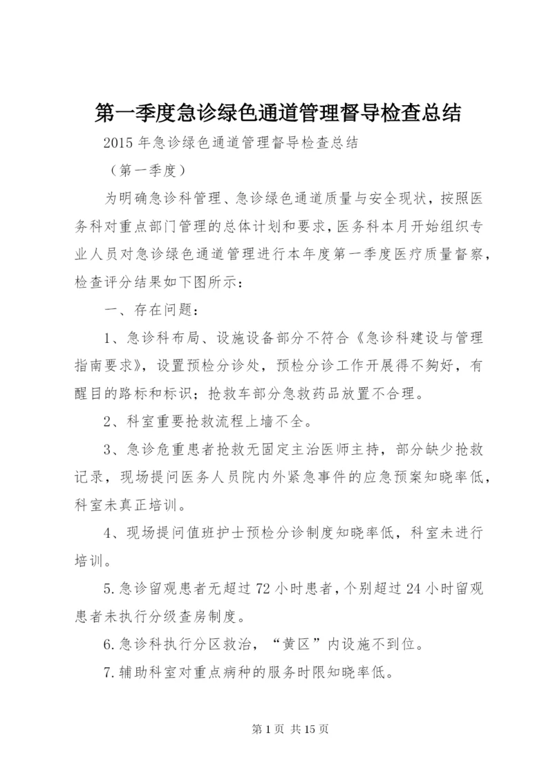 第一季度急诊绿色通道管理督导检查总结 (6).docx