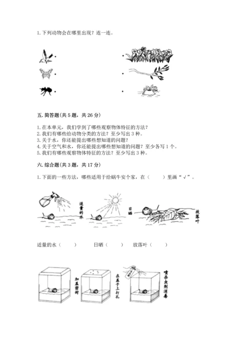教科版一年级下册科学期末测试卷【有一套】.docx