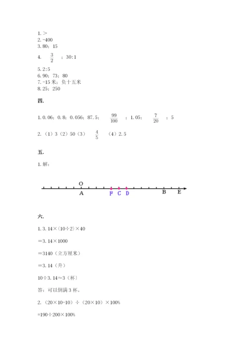 小升初数学综合模拟试卷附参考答案（考试直接用）.docx