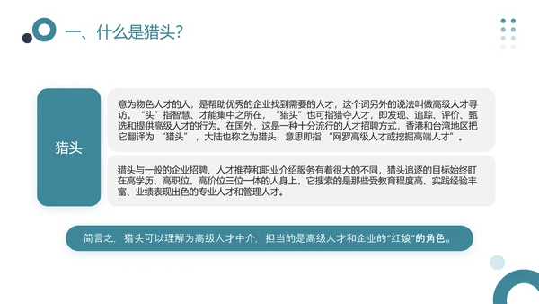 猎头的认识，企业宣讲PPT模板