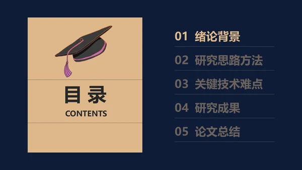 深色毕业论文答辩通用PPT模板