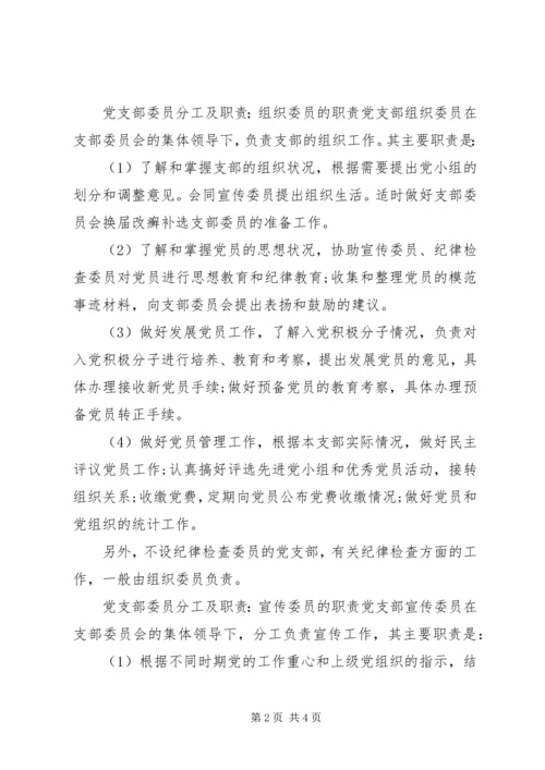 五个支委分工及职责.docx