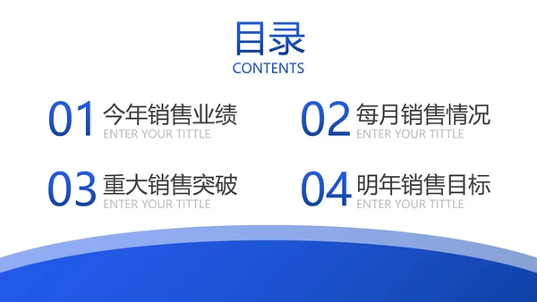 蓝色简约几何渐变销售业绩报告PPT模板