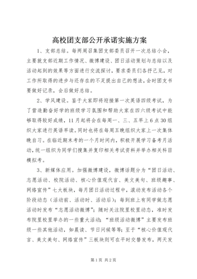 高校团支部公开承诺实施方案.docx