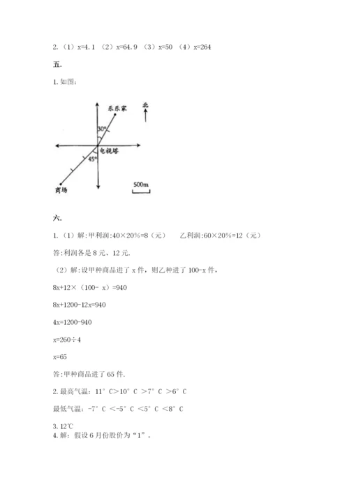 小学六年级升初中模拟试卷附参考答案（典型题）.docx