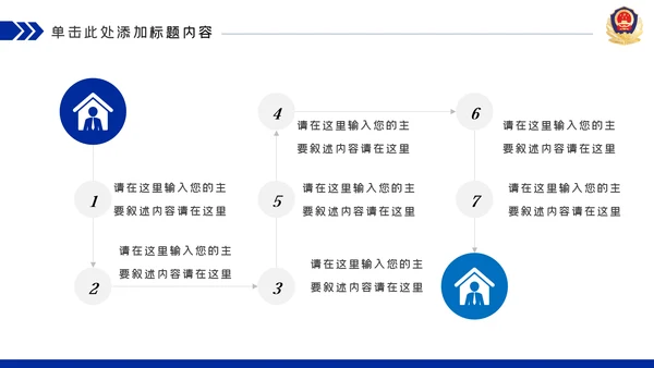 蓝色公安警察工作总结述职报告动态PPT模板