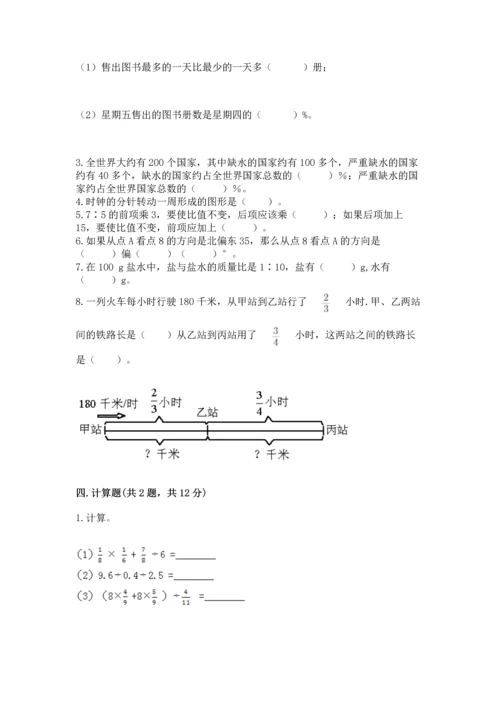 小学六年级上册数学期末测试卷附答案（名师推荐）.docx