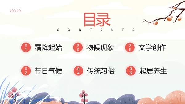 中国风传统二十四节气之霜降PPT课件模板
