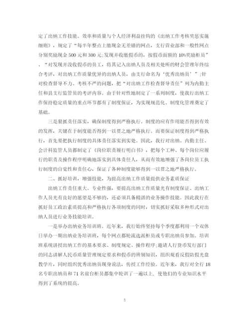 精编之出纳个人年度工作总结范文2.docx
