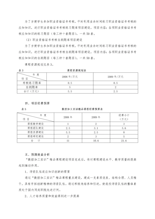 湖南省职业院校精品课程建设项目规划书.docx