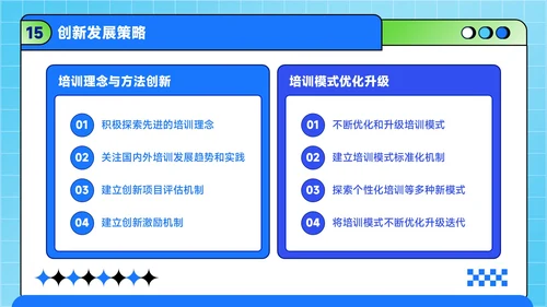 蓝绿色潮流风职场新人入职培训方案PPT模板