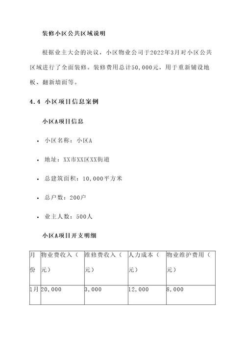 小区物业公司财务公示方案