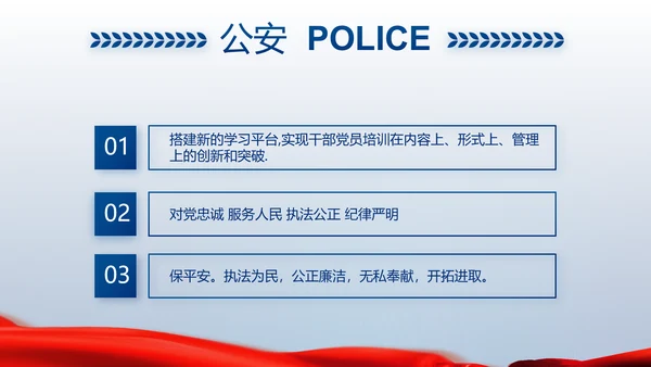 蓝色大气公安人民警察动态PPT