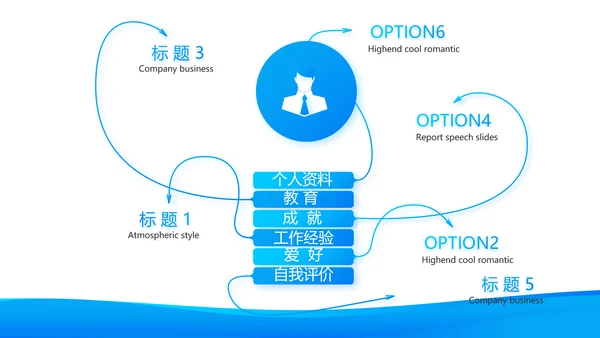 蓝色大气企业公司宣传简介动态PPT模板