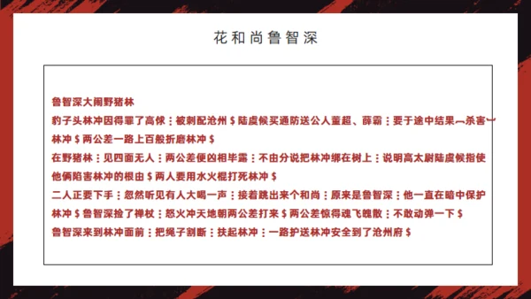 《水浒传》经典故事人物简介红黑色通用PPT模板