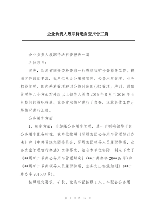 企业负责人履职待遇自查报告三篇.docx