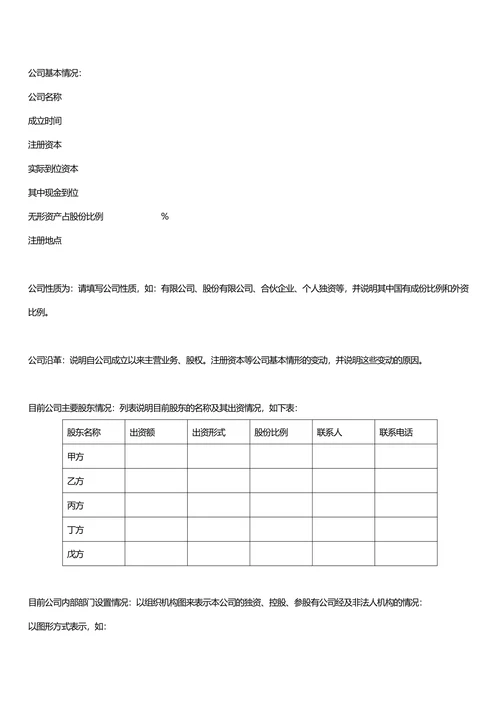 商业计划书通用版