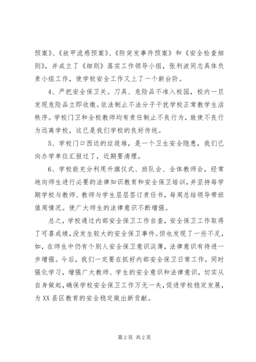 小学加强安全保卫工作自查报告.docx