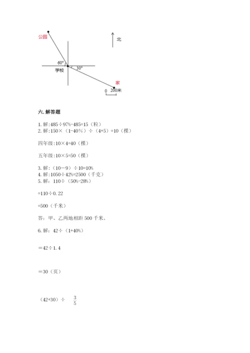 人教版六年级上册数学期末测试卷精品【预热题】.docx