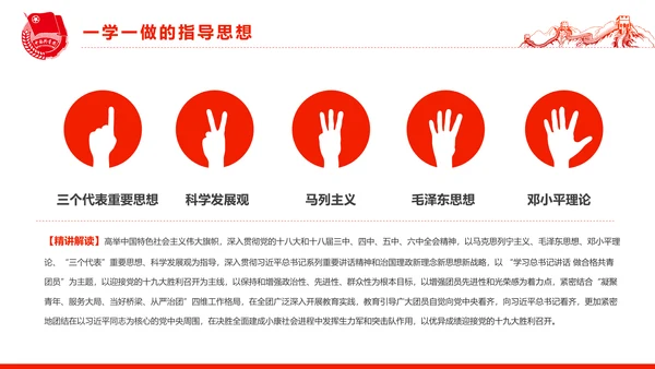 中国共青团一学一做五四青年节PPT模板