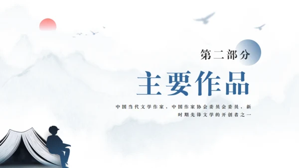 当代文学作家《余华》通用PPT模板