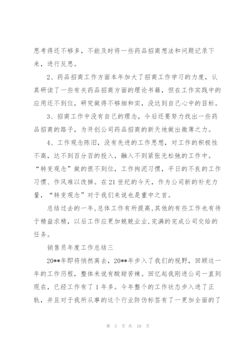 销售员年度工作总结的范文.docx