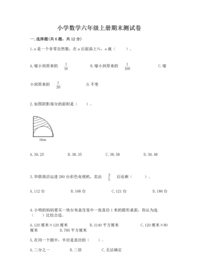 小学数学六年级上册期末测试卷【新题速递】.docx