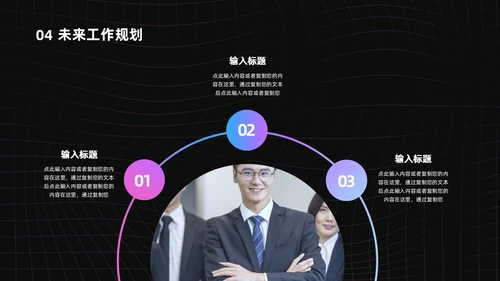 渐变黑色酸性线条风简约风工作总结PPT模板