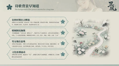 古风人教版高一语文《诗经·氓》课件ppt模板