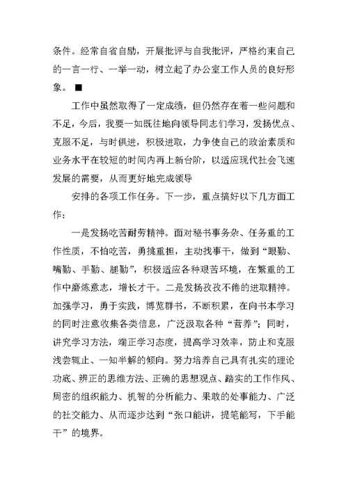 乡镇办公室主任个人总结