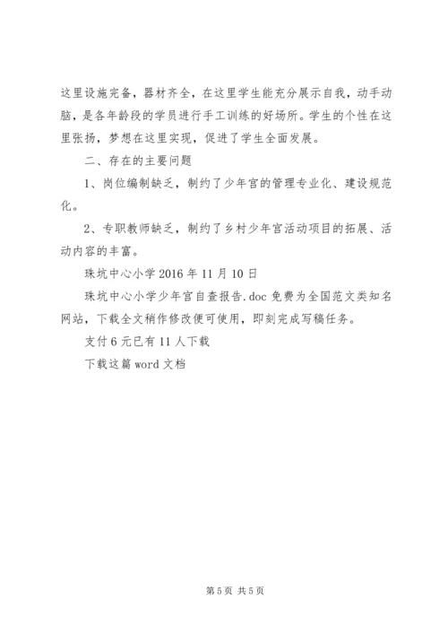 珠坑中心小学少年宫自查报告.docx