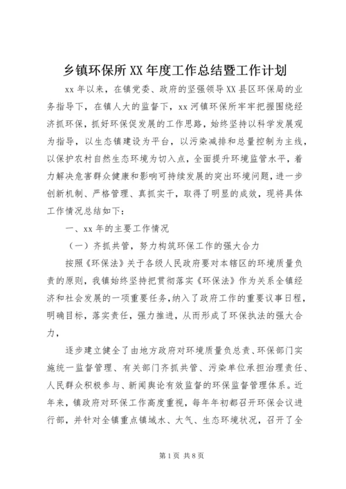 乡镇环保所某年度工作总结暨工作计划.docx