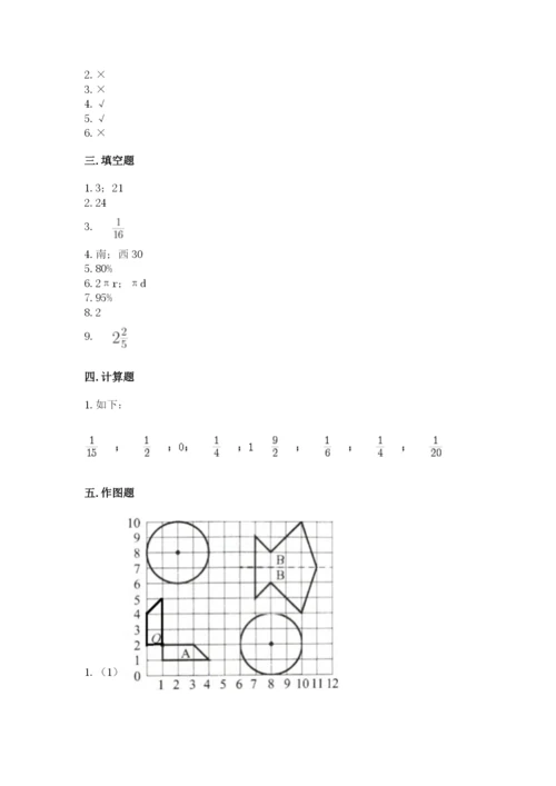 小学数学六年级上册期末考试试卷附答案下载.docx