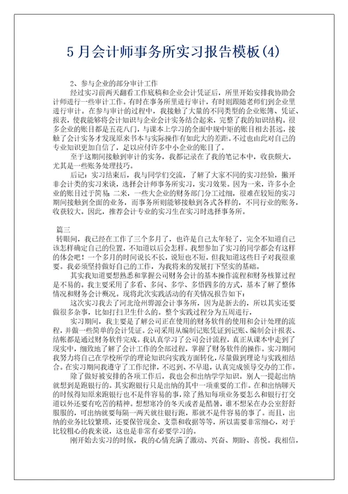 5月会计师事务所实习报告模板4