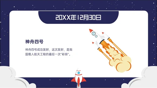蓝色卡通风格中国航天发展史简介PPT课件