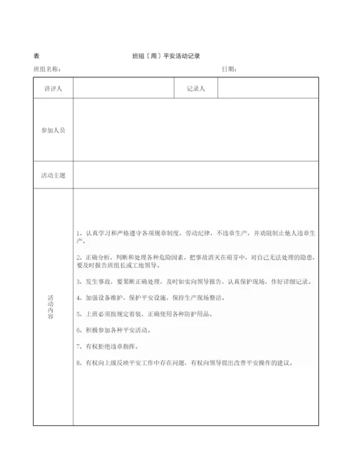 班组(周)安全活动记录(含内容).docx