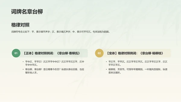 绿色水墨风章台柳典故赏析PPT模板