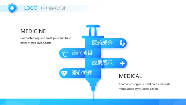 蓝色简约医学教育工作总结汇报PPT