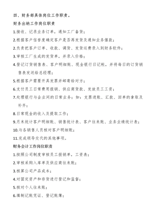 财务部门岗位职责及管理制度参考.docx