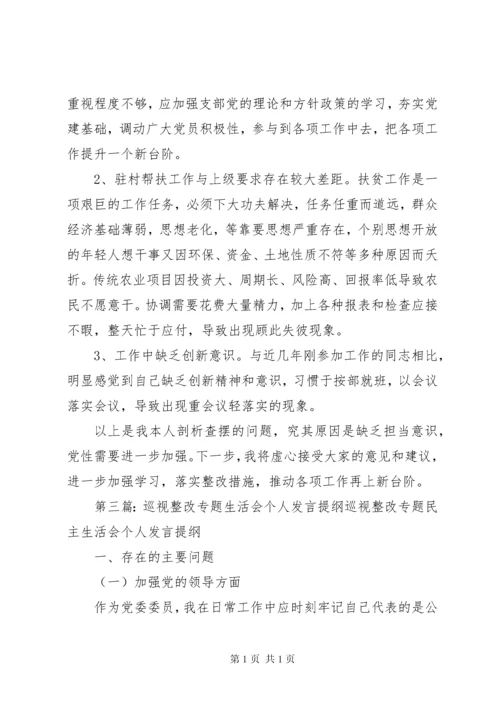 巡视整改专题组织生活会个人发言提纲 (2).docx