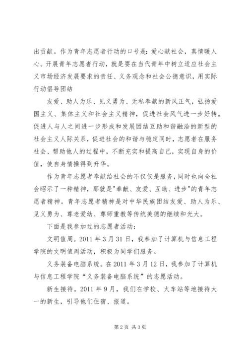 优秀青年志愿者申请书 (6).docx