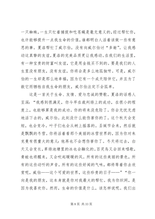 夏洛的网读后感(优选30篇).docx