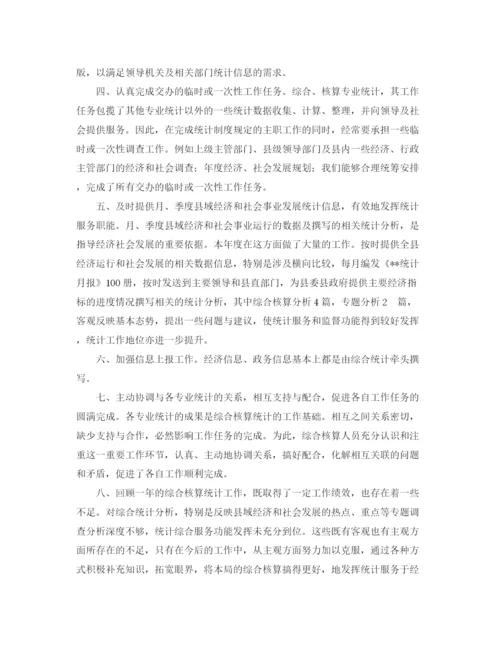 精编之综合核算统计的工作总结范文.docx