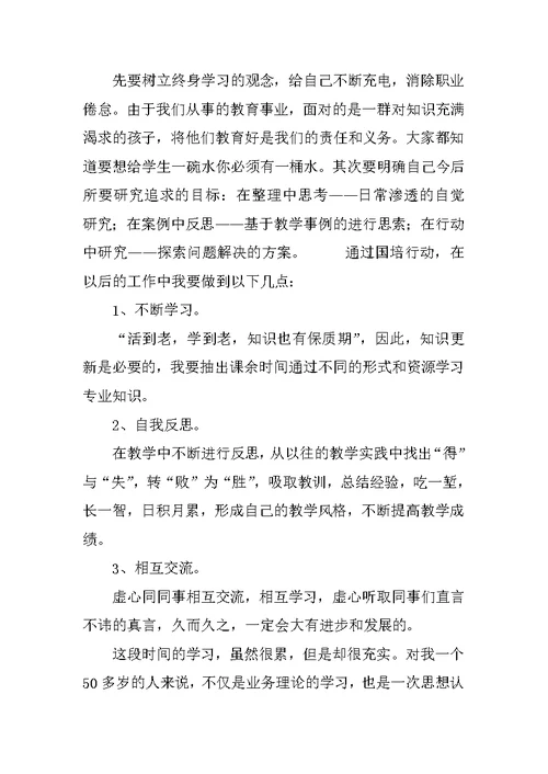 小学语文教师国培学习总结