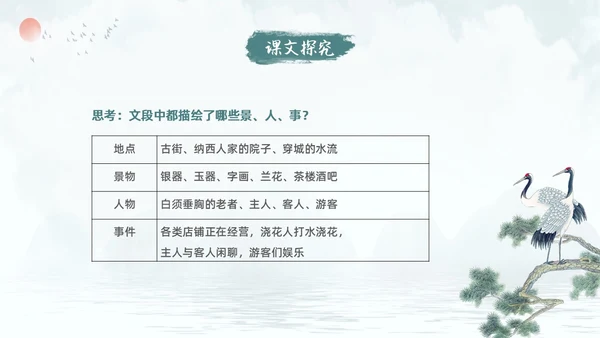 蓝色古风水墨一滴水经过丽江语文课堂教学PPT语文课件