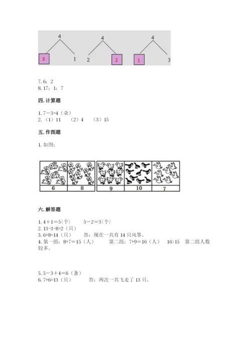 小学数学一年级上册期末测试卷附参考答案【预热题】.docx