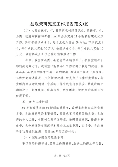 县政策研究室工作报告范文(2).docx