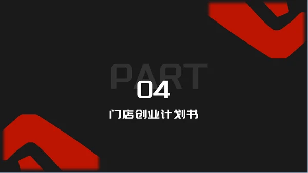 黑色时尚风门店创业计划书PPT模板